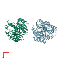 PDB entry 7usz coloured by chain, top view.