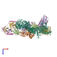 PDB entry 7ux2 coloured by chain, top view.