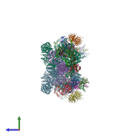 PDB entry 7uxh coloured by chain, side view.