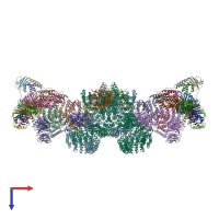 PDB entry 7uxh coloured by chain, top view.