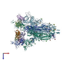 PDB entry 7uz9 coloured by chain, top view.