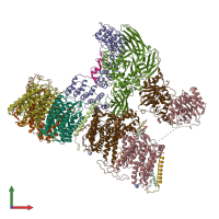 PDB entry 7v0k coloured by chain, front view.