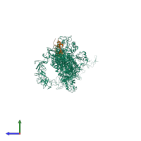 PDB entry 7v1n coloured by chain, side view.