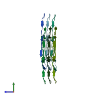 PDB entry 7v4d coloured by chain, side view.