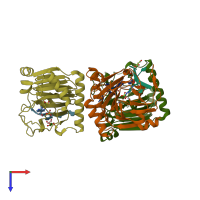 PDB entry 7v4g coloured by chain, top view.