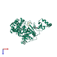 PDB 7v5s coloured by chain and viewed from the top.