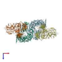 PDB entry 7v7b coloured by chain, top view.