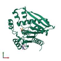 PDB entry 7v8u coloured by chain, front view.