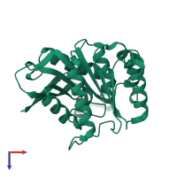 PDB entry 7v8v coloured by chain, top view.