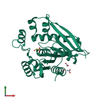 PDB entry 7v8w coloured by chain, front view.