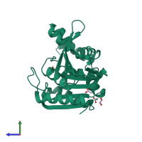 PDB entry 7v8w coloured by chain, side view.