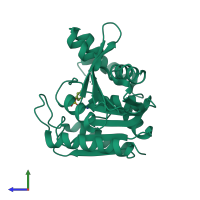 PDB entry 7v8x coloured by chain, side view.