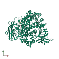 PDB entry 7v9o coloured by chain, front view.