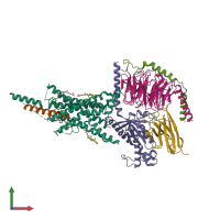 PDB entry 7vab coloured by chain, front view.