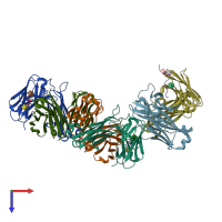 PDB entry 7vac coloured by chain, top view.
