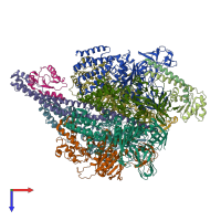 PDB entry 7vaj coloured by chain, top view.