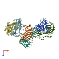PDB entry 7vaz coloured by chain, top view.