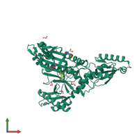 PDB entry 7vc5 coloured by chain, front view.