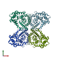 PDB entry 7vdc coloured by chain, front view.