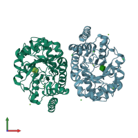 PDB entry 7vi7 coloured by chain, front view.