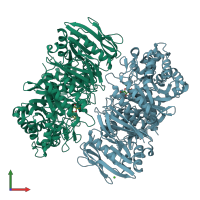 PDB entry 7vl3 coloured by chain, front view.
