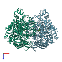 PDB entry 7vl3 coloured by chain, top view.