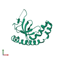 Monomeric assembly 1 of PDB entry 7vln coloured by chemically distinct molecules, front view.