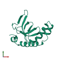 Monomeric assembly 3 of PDB entry 7vln coloured by chemically distinct molecules, front view.