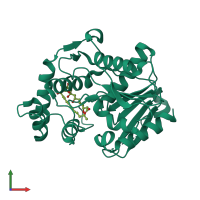 PDB entry 7vo5 coloured by chain, front view.