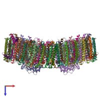 PDB entry 7vot coloured by chain, top view.
