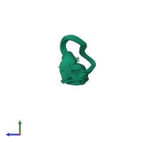 PDB entry 7vqi coloured by chain, ensemble of 20 models, side view.