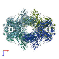PDB entry 7vqo coloured by chain, top view.