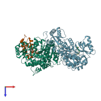 PDB entry 7vrs coloured by chain, top view.