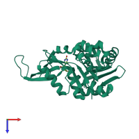PDB entry 7vsk coloured by chain, top view.