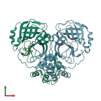 PDB entry 7vtc coloured by chain, front view.