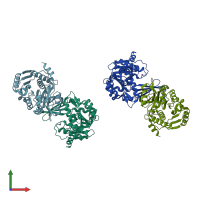 PDB entry 7vtd coloured by chain, front view.