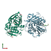 PDB entry 7vve coloured by chain, front view.