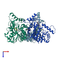 PDB entry 7vvw coloured by chain, top view.