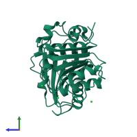 PDB entry 7vwn coloured by chain, side view.