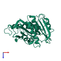PDB entry 7vwn coloured by chain, top view.