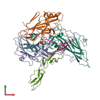 PDB entry 7vy5 coloured by chain, front view.