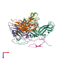 PDB entry 7vy5 coloured by chain, top view.