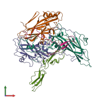 PDB entry 7vy6 coloured by chain, front view.
