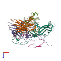 PDB entry 7vy6 coloured by chain, top view.