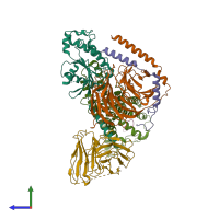 PDB entry 7w0o coloured by chain, side view.