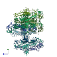 PDB entry 7w1d coloured by chain, side view.