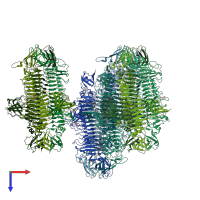 PDB entry 7w1d coloured by chain, top view.