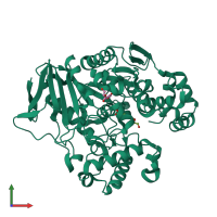 PDB entry 7w1i coloured by chain, front view.