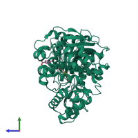 PDB entry 7w1i coloured by chain, side view.