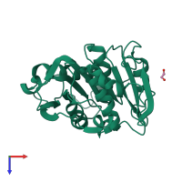 PDB entry 7w1n coloured by chain, top view.